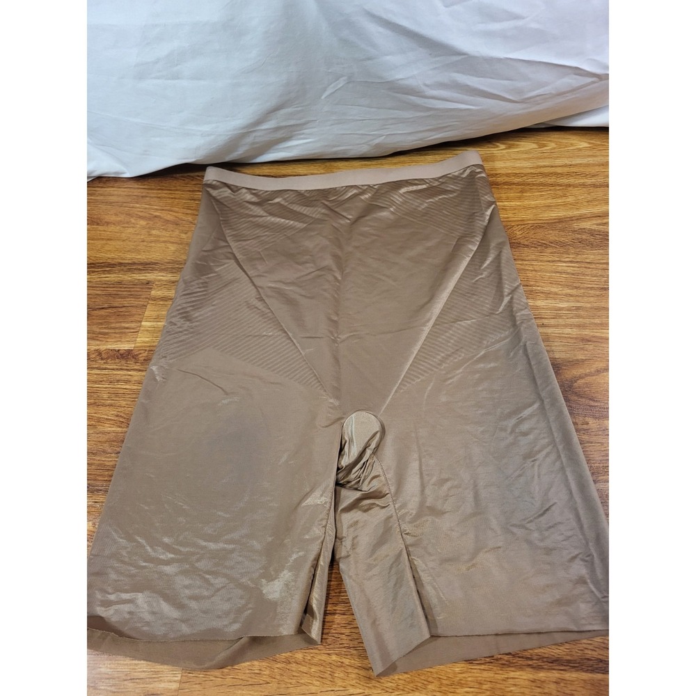 Spanx High Waisted Mid Thigh Shapewear Shorts Tan Nude 3X